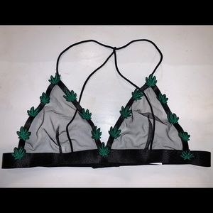 Cannabis leaf bralette